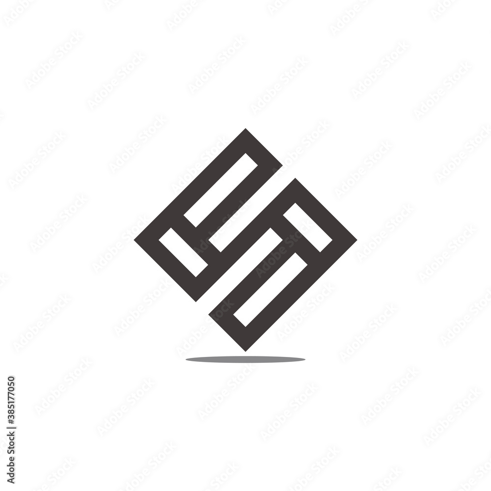 letter s simple shadow square geometric line logo vector letter s simple shadow square geometric line logo vector
