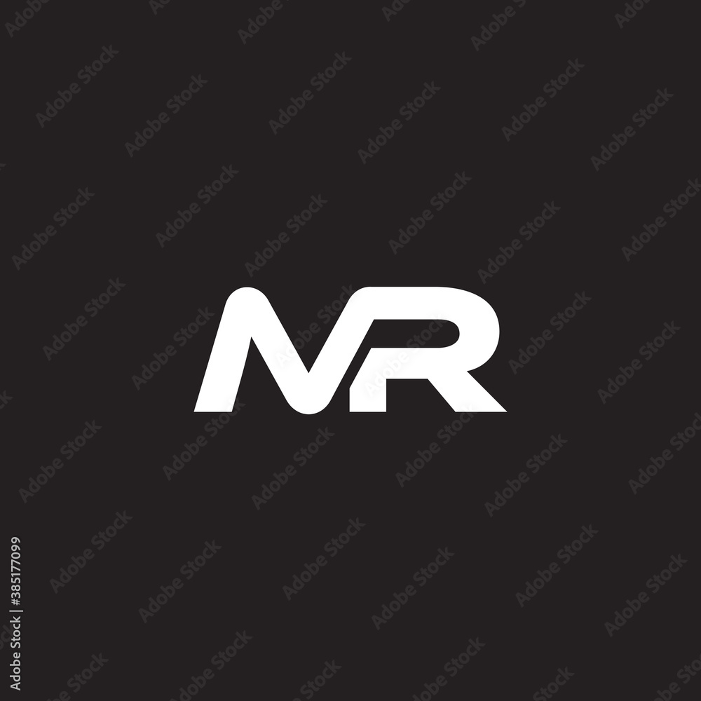 letter mr simple linked curves logo vector letter mr simple linked curves logo vector