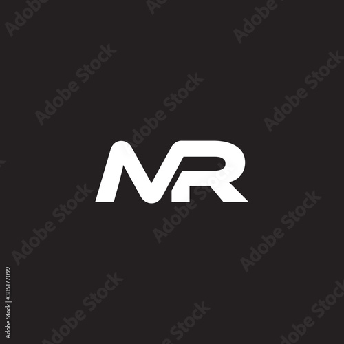 letter mr simple linked curves logo vector