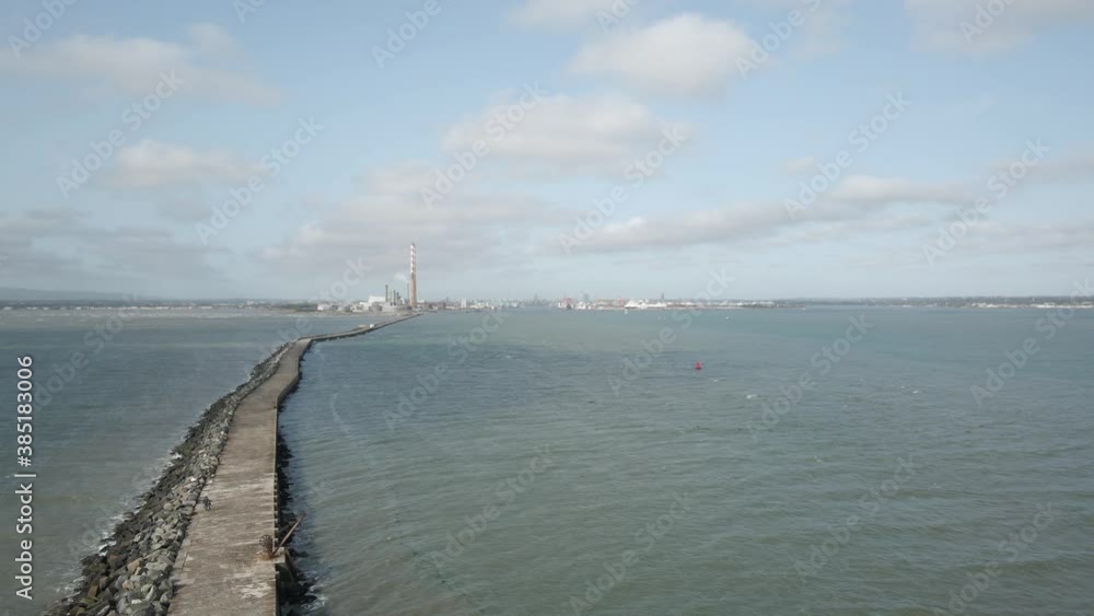 Endless journey poolbeg lighthouse pathway Dublin Ireland aerial Endless journey poolbeg lighthouse pathway Dublin Ireland aerial