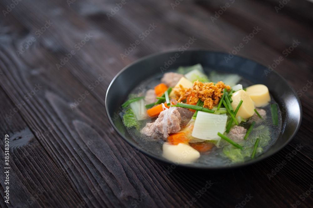 Clear Soup with Ivy Gourd, Tofu and Minced Pork