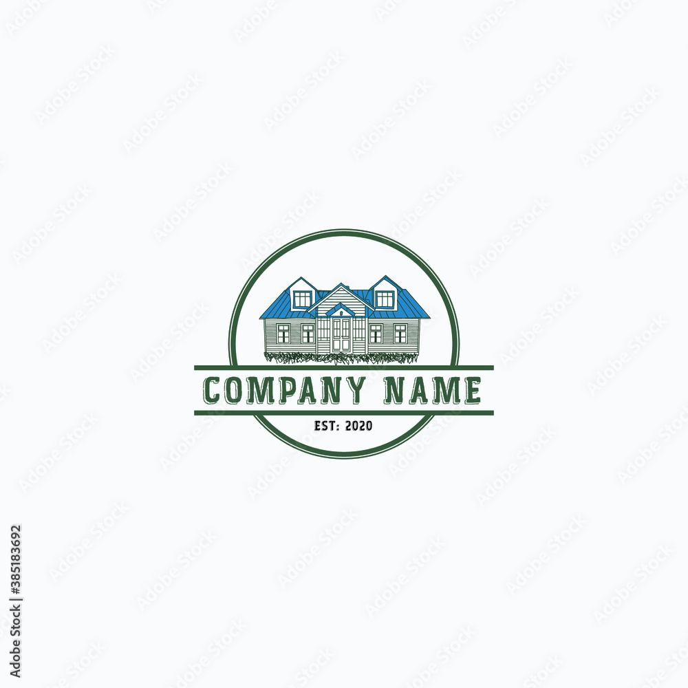 Hand Drawn house logo template Hand Drawn house logo template