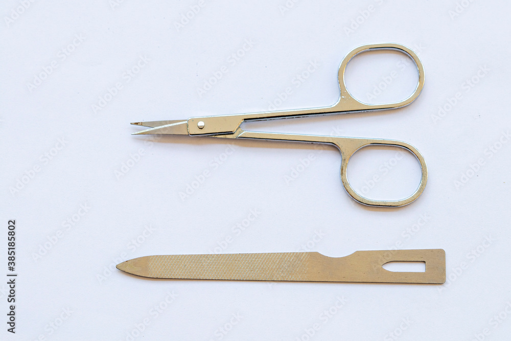 nails scissors with sharpen tool cut beauty for decorate nail of lifestyle on background white nails scissors with sharpen tool cut beauty for decorate nail of lifestyle on background white