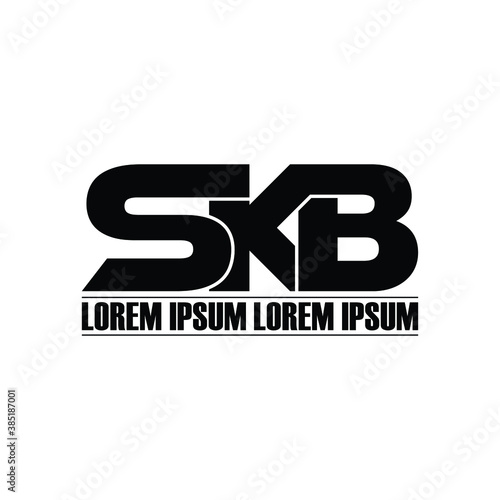 SKB letter monogram logo design vector