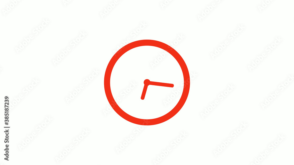 Amazing red color circle clock icon on white background, New clock icon Amazing red color circle clock icon on white background, New clock icon