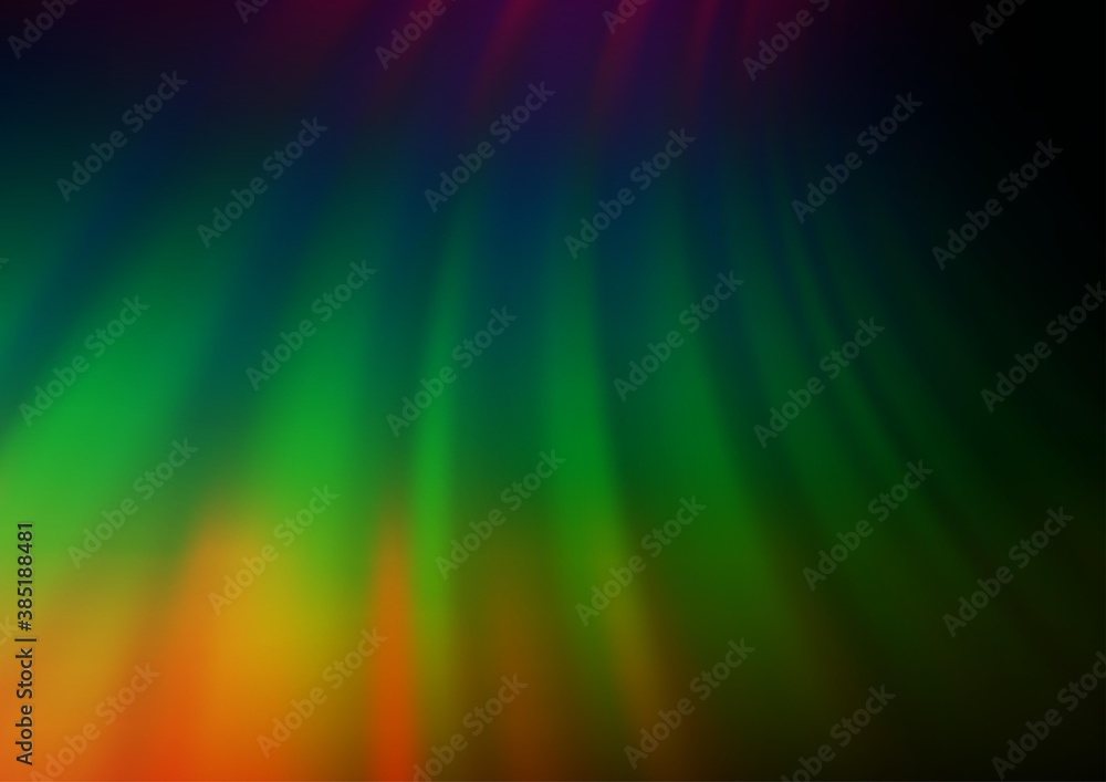 Fototapeta premium Dark Multicolor, Rainbow vector blurred background.