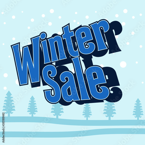 Winter sale flyer background illustration