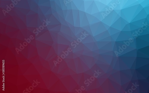 Dark Blue  Red vector blurry triangle pattern.
