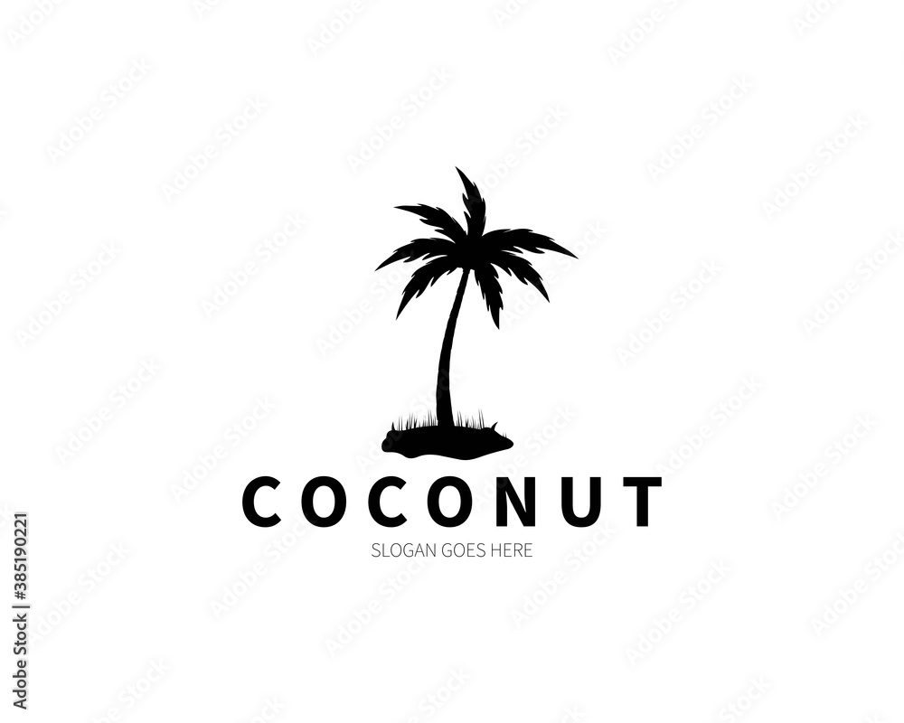 Coconut Tree Logo Concept. Vector Design Illustration. Symbol and Icon Vector Template.
