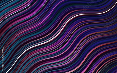 Dark Multicolor vector template with bent lines.