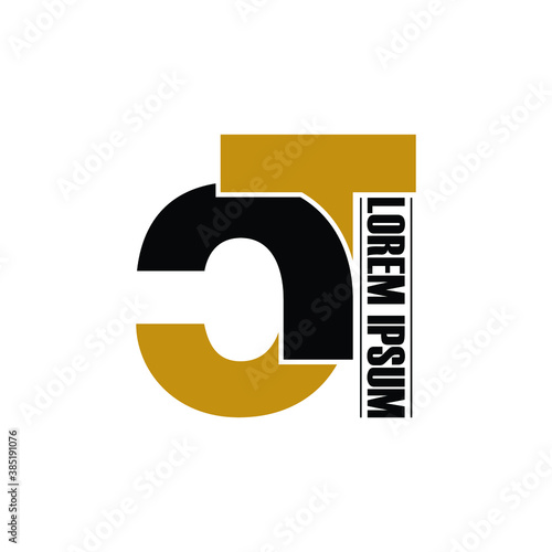 Letter CT simple logo design vector