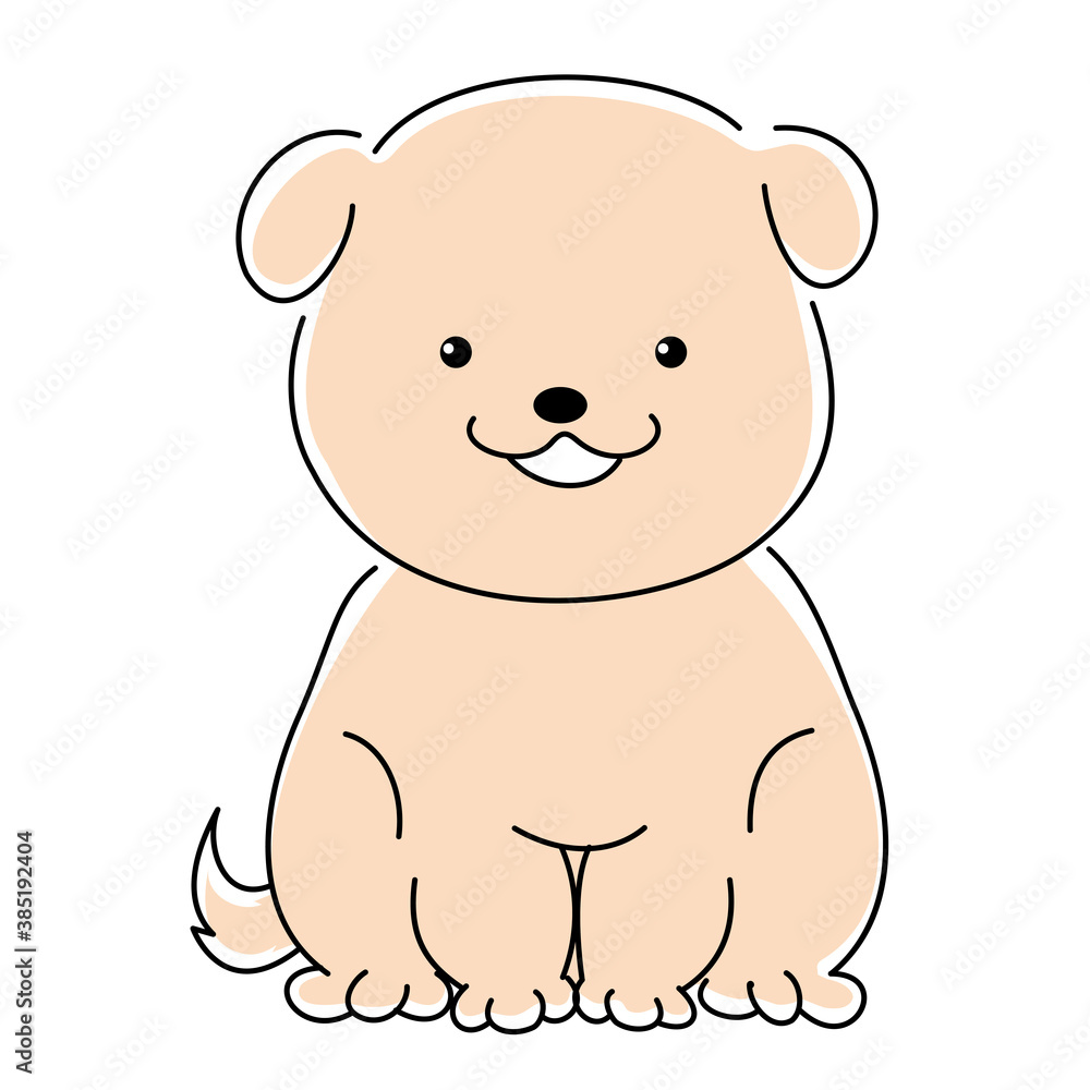 子犬 白 イラスト素材 子犬 白 イラスト素材