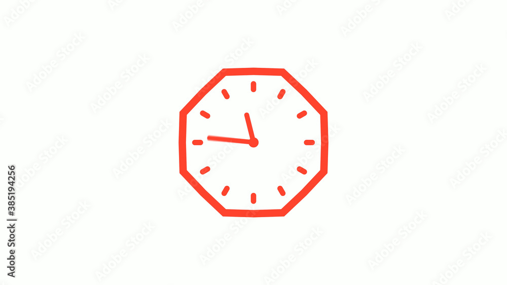 New red color counting down clock icon with trick, 12 hours clock icon New red color counting down clock icon with trick, 12 hours clock icon