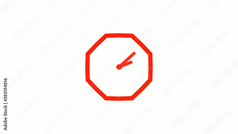 New red color 12 hours counting down clock icon on white background, Red clock icon New red color 12 hours counting down clock icon on white background, Red clock icon