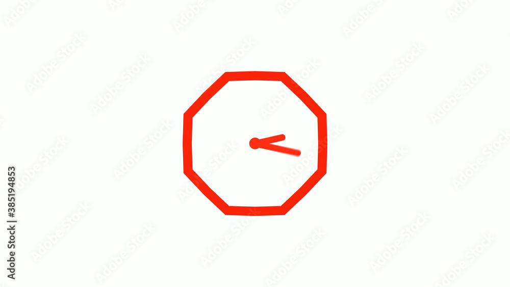 New red color 12 hours counting down clock icon on white background, Red clock icon New red color 12 hours counting down clock icon on white background, Red clock icon
