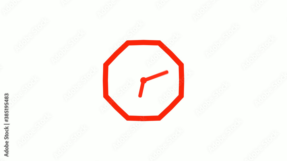 New red color counting down clock icon on white background, 12 hours clock icon New red color counting down clock icon on white background, 12 hours clock icon