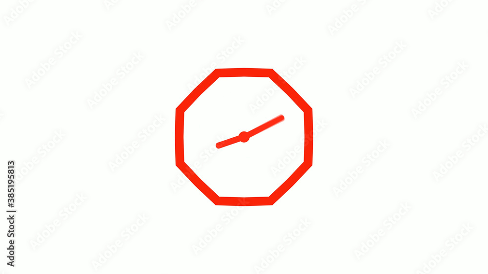 New red color 12 hours counting down clock icon on white background, Red clock icon New red color 12 hours counting down clock icon on white background, Red clock icon