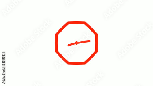 Free Download New red color counting down clock icon on white background, 12 hours clock icon - GFXLoad