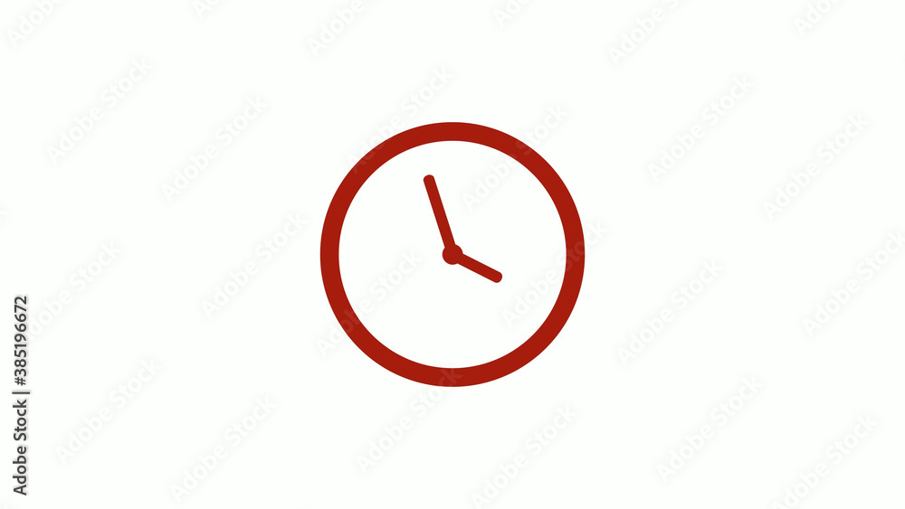 Amazing red color 12 hours counting down clock icon on white background, Clock icon, Circle clock icon Amazing red color 12 hours counting down clock icon on white background, Clock icon, Circle clock icon