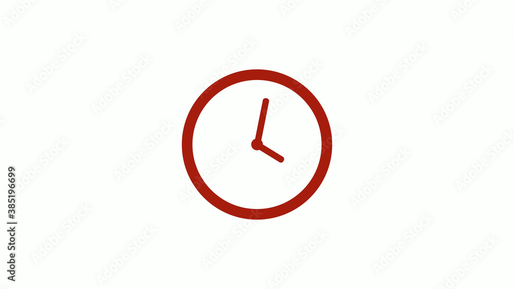 Amazing red color 12 hours counting down clock icon on white background, Clock icon, Circle clock icon Amazing red color 12 hours counting down clock icon on white background, Clock icon, Circle clock icon