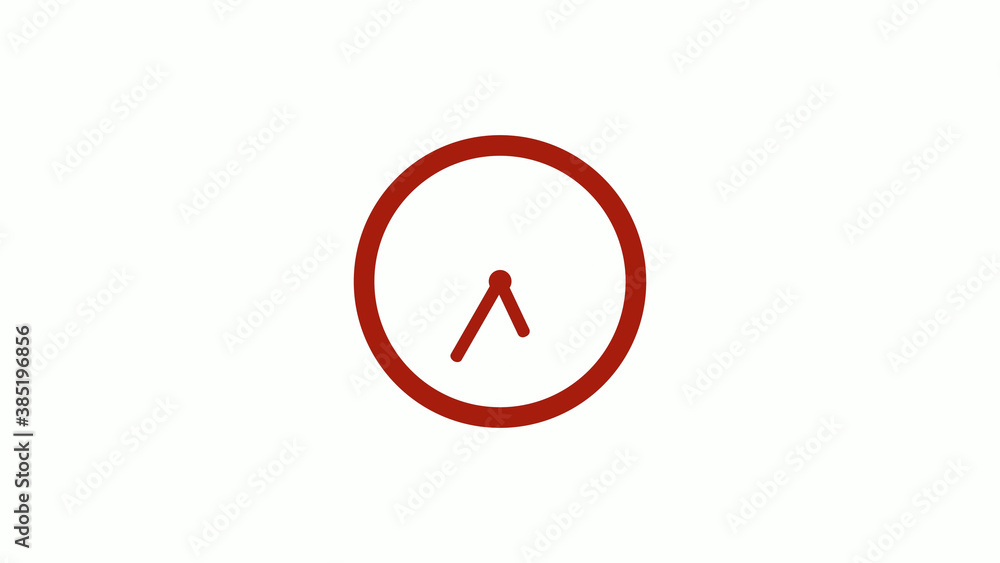 Amazing red color 12 hours counting down clock icon on white background, Clock icon, Circle clock icon Amazing red color 12 hours counting down clock icon on white background, Clock icon, Circle clock icon