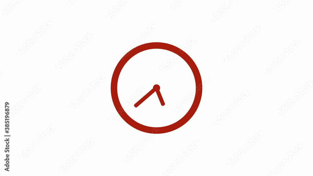 Amazing red color 12 hours counting down clock icon on white background, Clock icon, Circle clock icon Amazing red color 12 hours counting down clock icon on white background, Clock icon, Circle clock icon