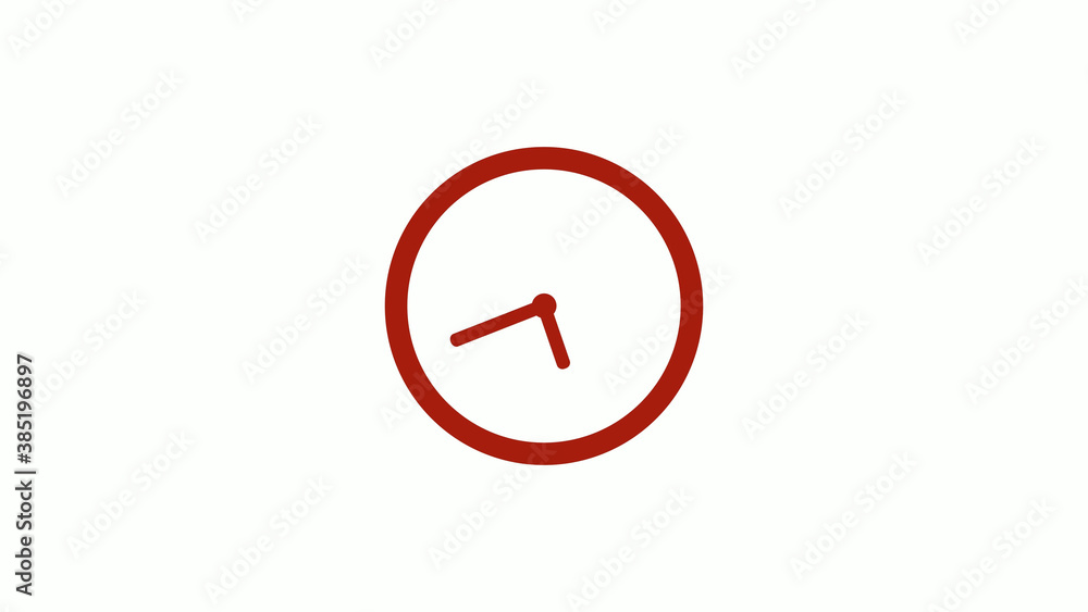 Amazing red color 12 hours counting down clock icon on white background, Clock icon, Circle clock icon Amazing red color 12 hours counting down clock icon on white background, Clock icon, Circle clock icon