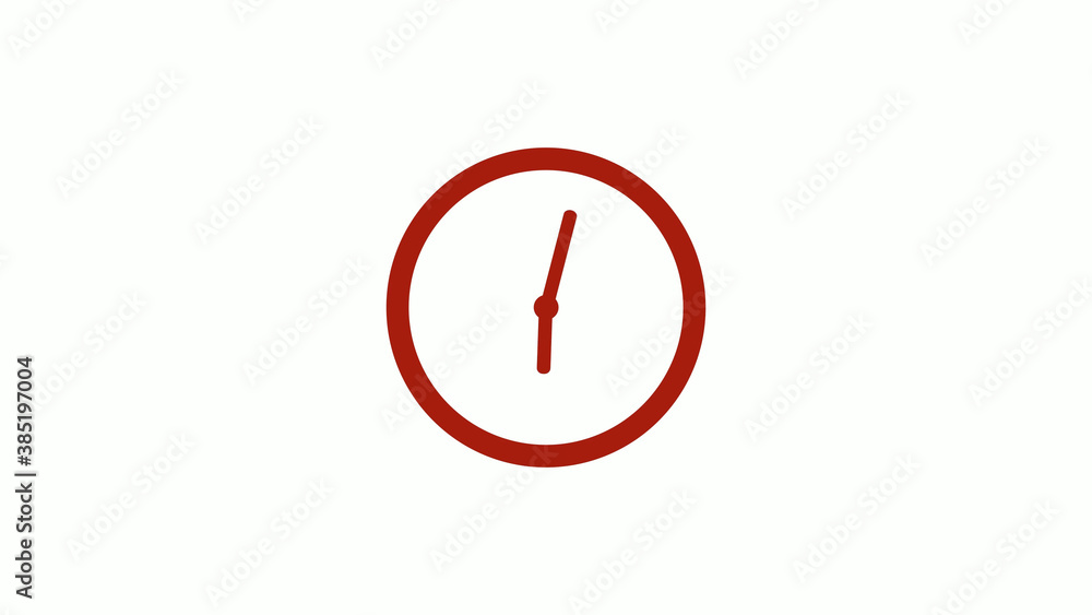 Amazing red color 12 hours counting down clock icon on white background, Clock icon, Circle clock icon Amazing red color 12 hours counting down clock icon on white background, Clock icon, Circle clock icon