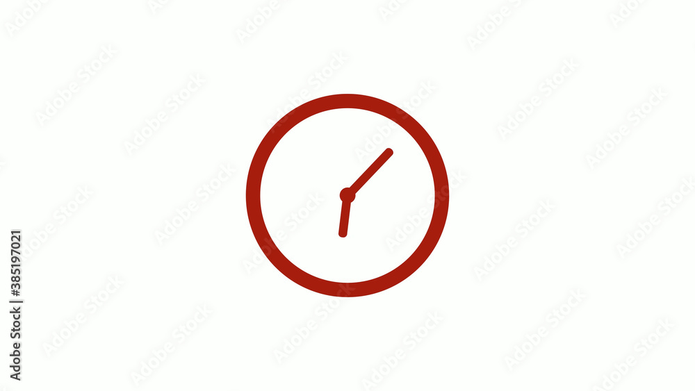 Amazing red color 12 hours counting down clock icon on white background, Clock icon, Circle clock icon Amazing red color 12 hours counting down clock icon on white background, Clock icon, Circle clock icon
