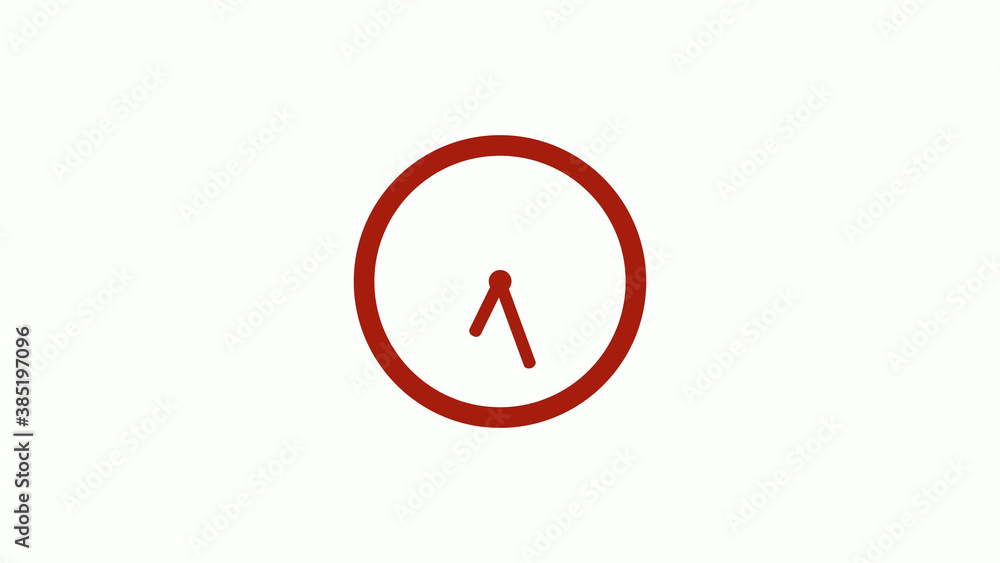 New red color 12 hours clock icon on white background, New red color clock icon New red color 12 hours clock icon on white background, New red color clock icon