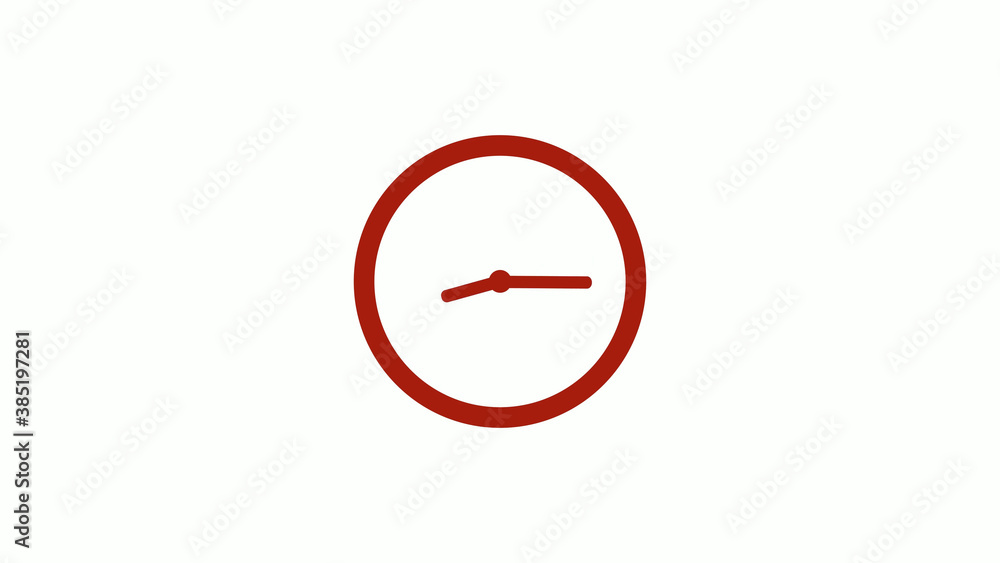 Amazing red color 12 hours counting down clock icon on white background, Clock icon, Circle clock icon Amazing red color 12 hours counting down clock icon on white background, Clock icon, Circle clock icon