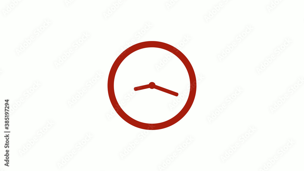 Amazing red color 12 hours counting down clock icon on white background, Clock icon, Circle clock icon Amazing red color 12 hours counting down clock icon on white background, Clock icon, Circle clock icon