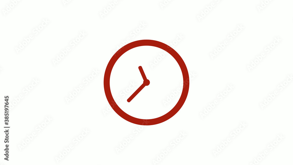 Amazing red color 12 hours counting down clock icon on white background, Clock icon, Circle clock icon Amazing red color 12 hours counting down clock icon on white background, Clock icon, Circle clock icon