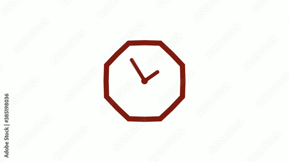 New red dark 12 hours clock icon on white background, New clock icon New red dark 12 hours clock icon on white background, New clock icon