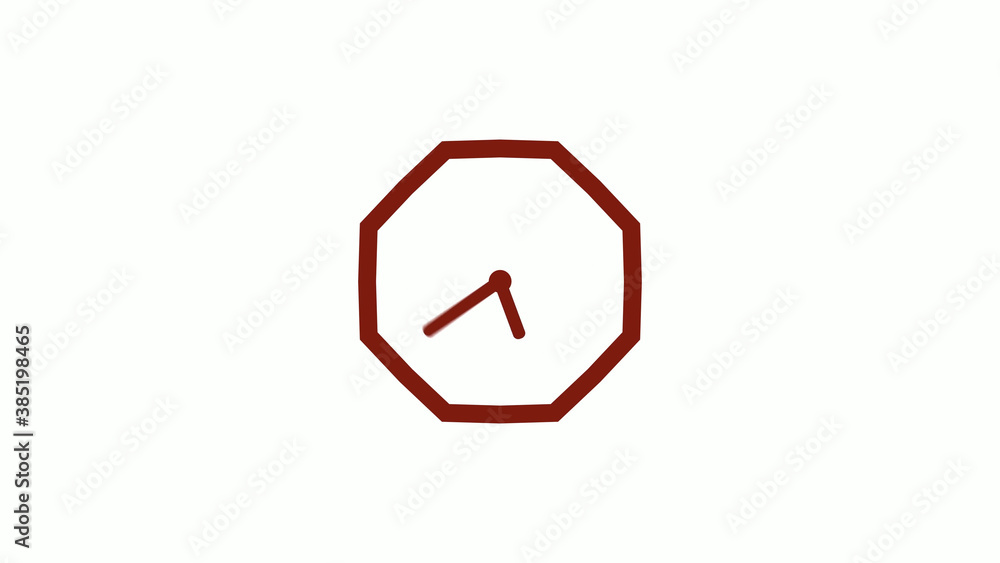 New red dark 12 hours clock icon on white background, New clock icon New red dark 12 hours clock icon on white background, New clock icon