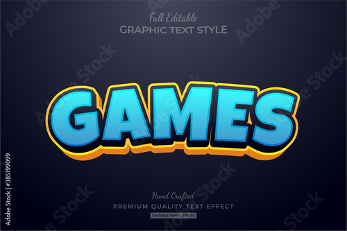 Games Cartoon Editable Premium Text Style Effect