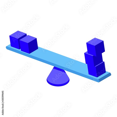 Cubes comparison icon. Isometric of cubes comparison vector icon for web design isolated on white background