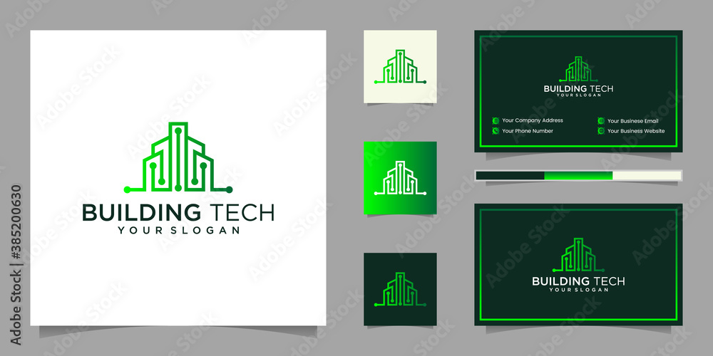 building tech logo and business card building tech logo and business card
