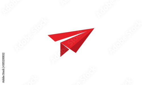 Creative Vector Illustration Logo Design. Minimal Paper Plane Concept