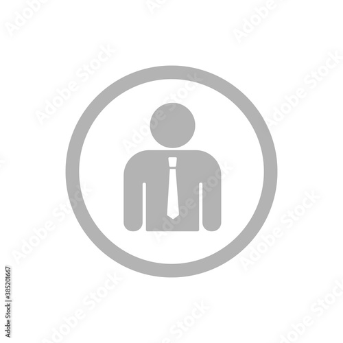Business man in the circle button symbol