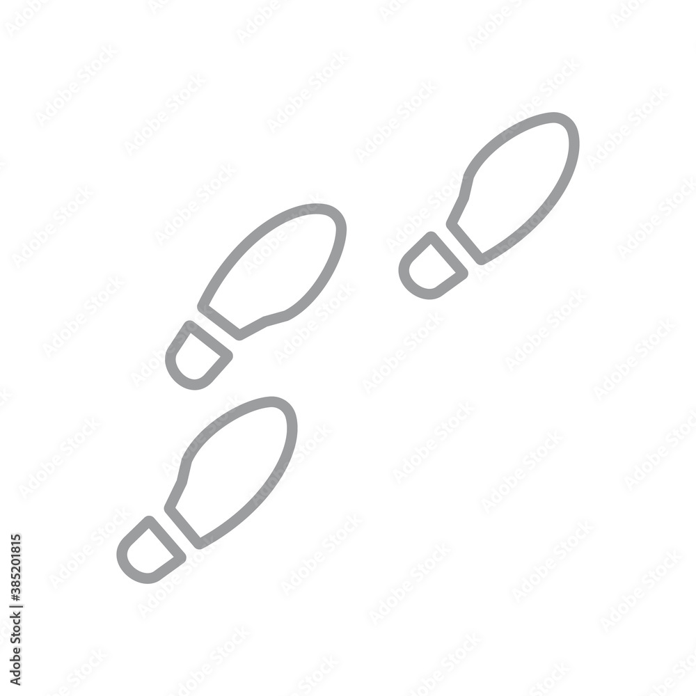 Footprints line icon symbol on white background Footprints line icon symbol on white background