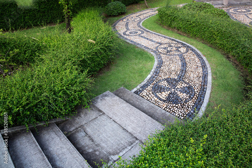 Stone walkway in the park.
