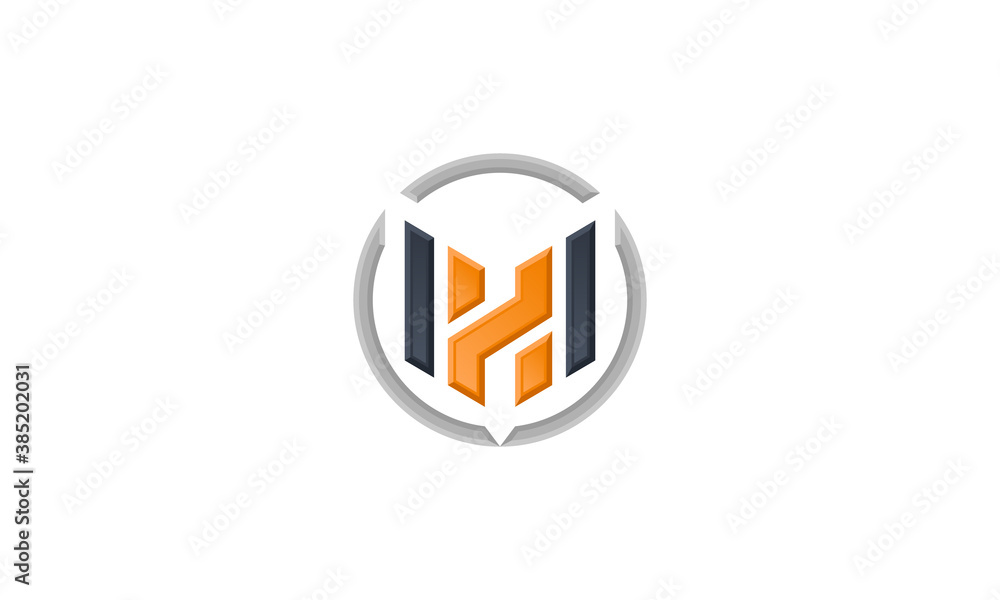 Creative Vector Illustration Logo Design. Initial Letter H M, Circle Concept Creative Vector Illustration Logo Design. Initial Letter H M, Circle Concept