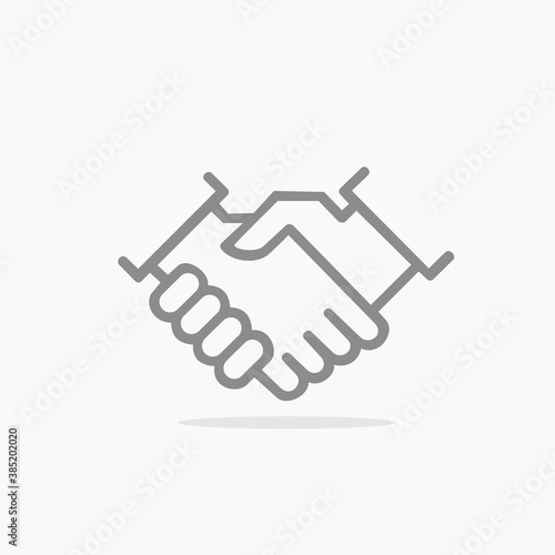Handshake line icon for graphic app and web design
