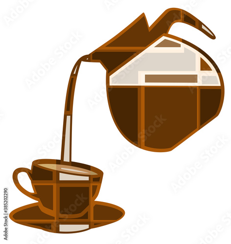 Coffee pot and cup mosaic