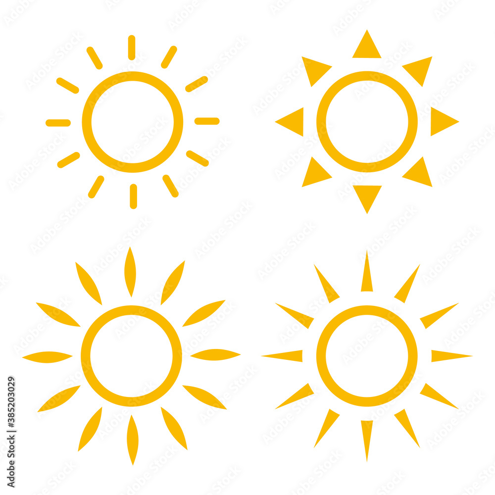 Fototapeta Vector set of suns for graphic and website