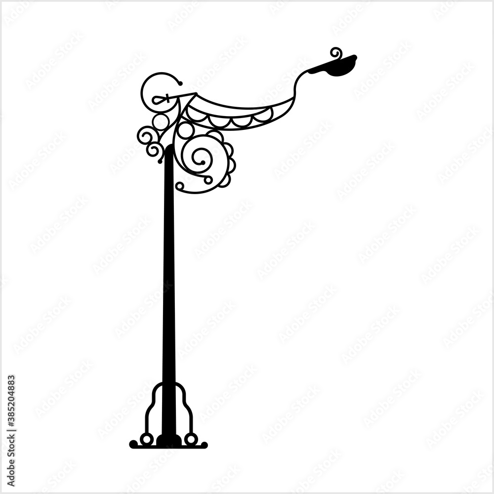 Street Light Icon Design, Silhouette Street Light Icon Design, Silhouette