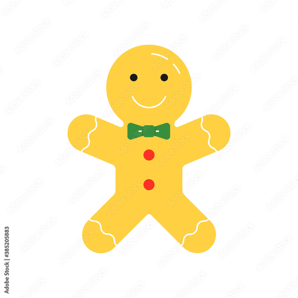 Obraz premium Gingerbread man icon. Christmas cookie or biscuit. Vector illustration.