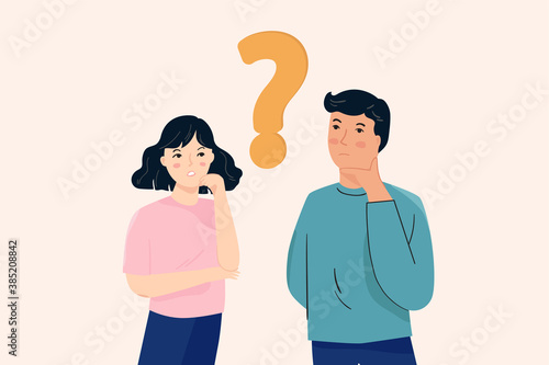people thinking, asking about something vector illustration