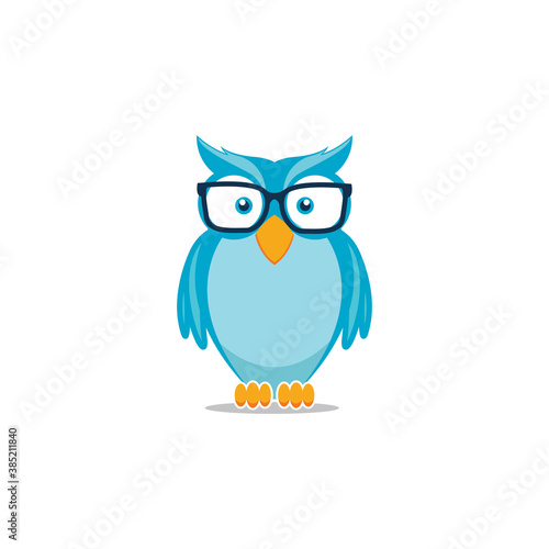 Geek Owl Wear A Glasses Vector Illustration
